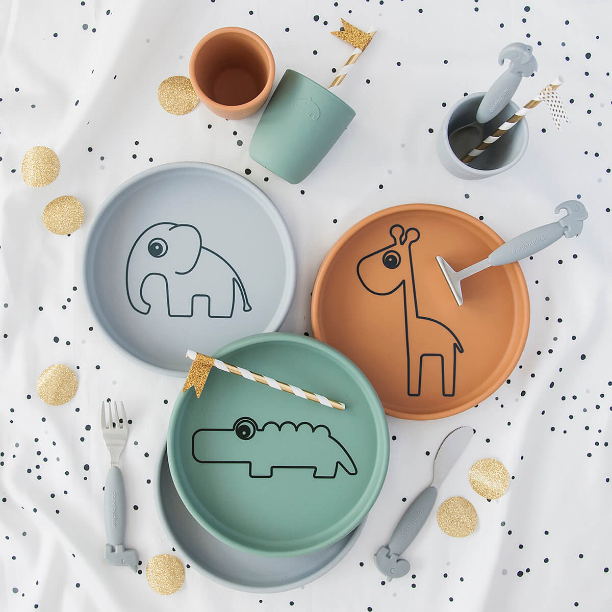 Assiette silicone - Elphee - Gris