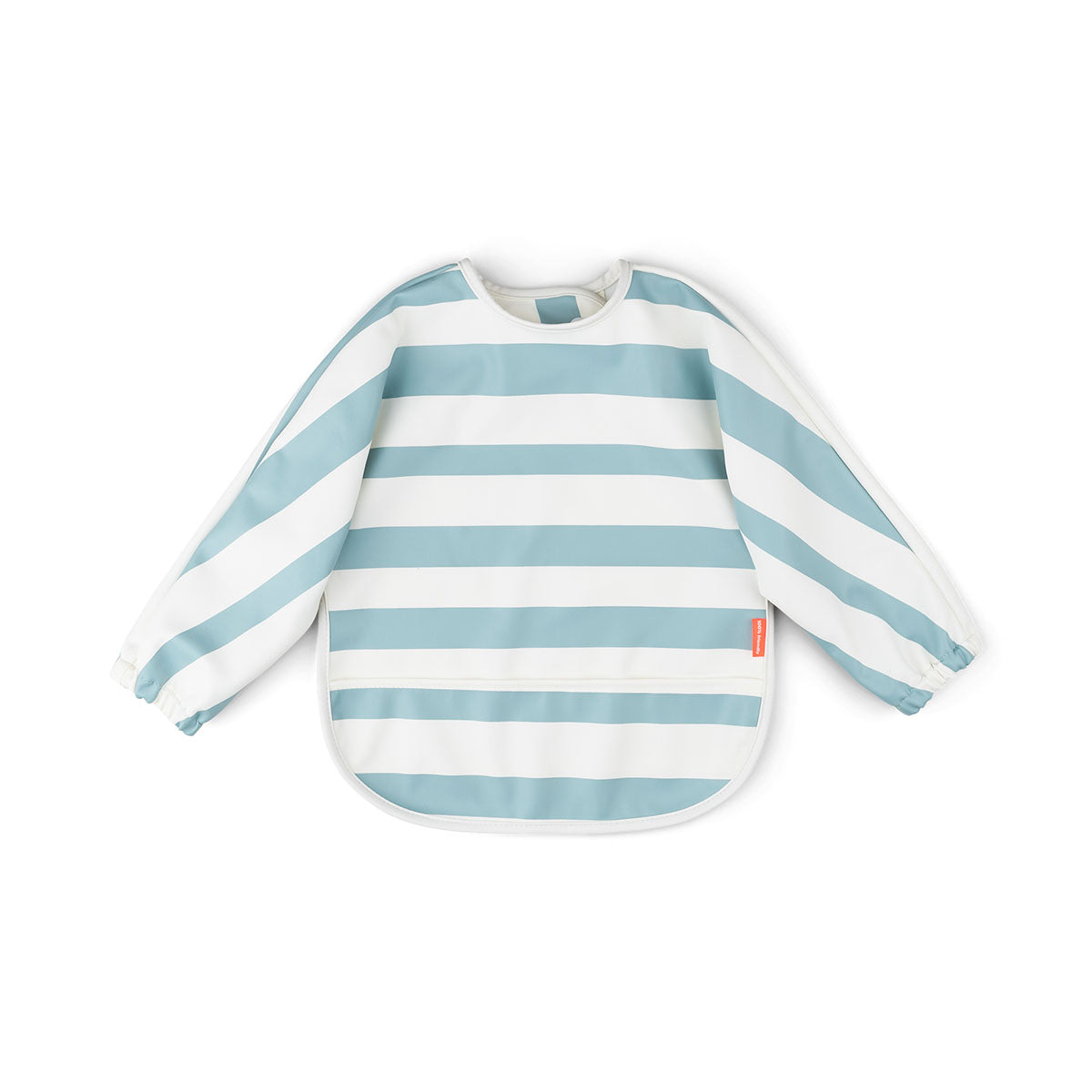 Sleeved pocket bib - Stripes - Blue