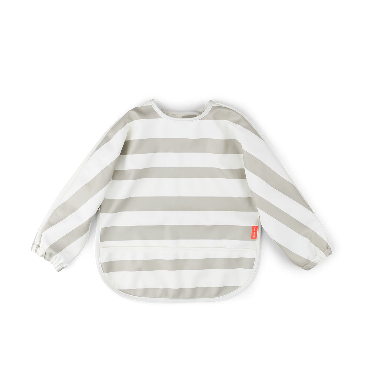 Sleeved pocket bib - Stripes - Sand