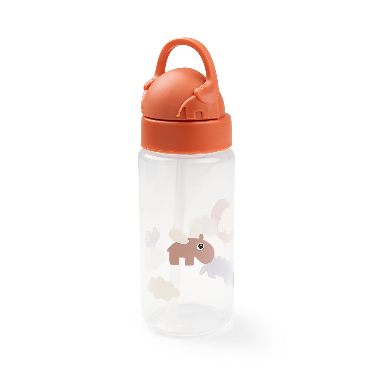 Drikkedunk m/ sugerør - Happy clouds - Papaya - 350 ml