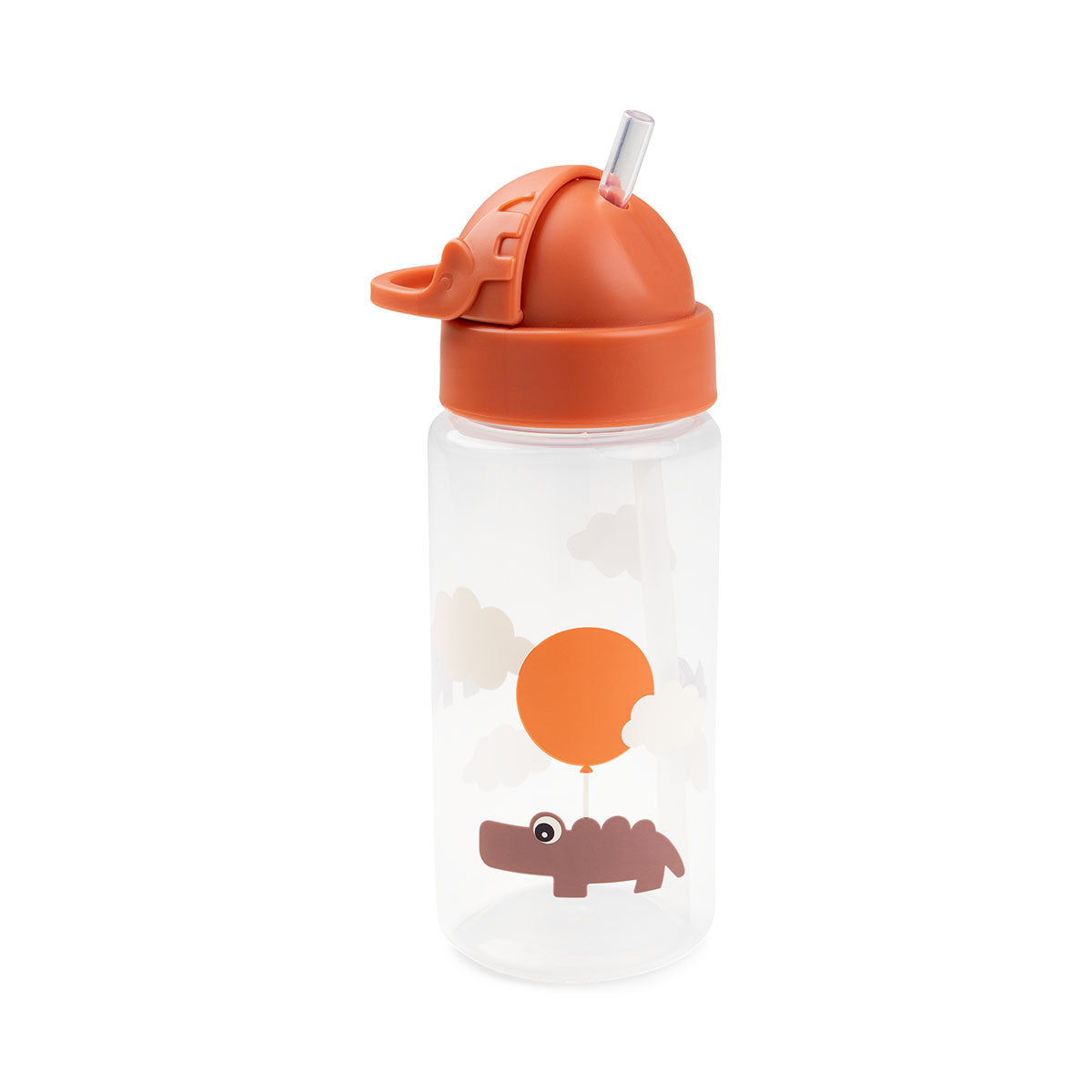 Trinkflasche mit Strohhalm - Happy clouds - Papaya - 350 ml