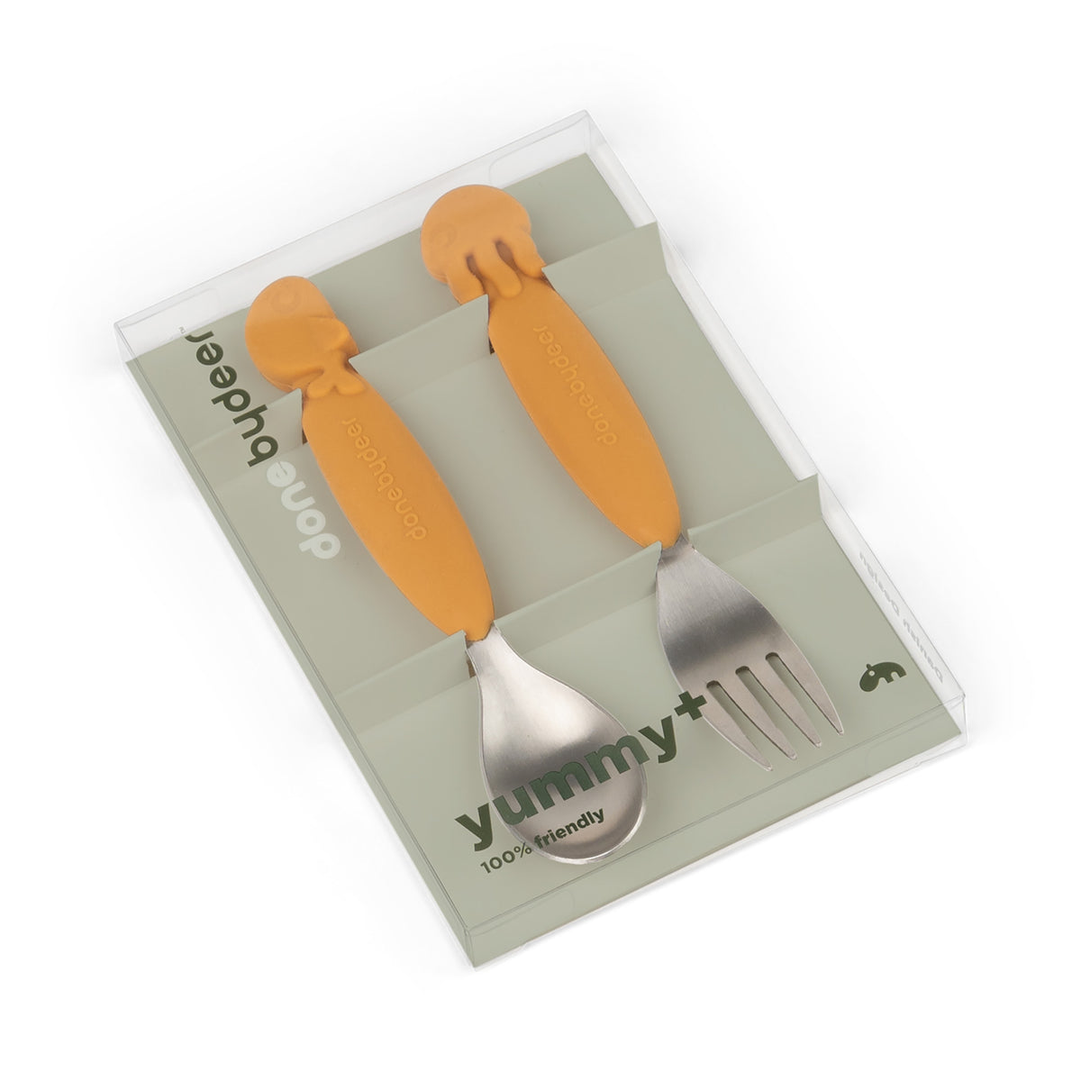 YummyPlus spoon & fork set - Sea friends - Mustard - Packaging
