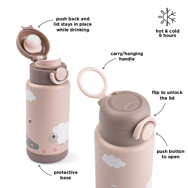 Thermoflasche Tiny farm Rosa 340 ml
