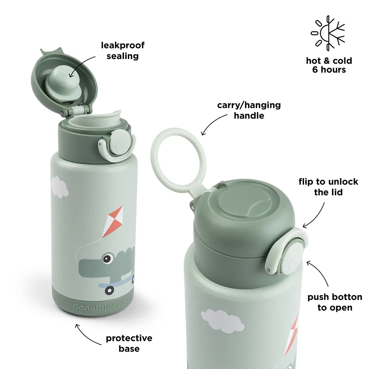 Insulated bottle - Playground - Green - 340 ml