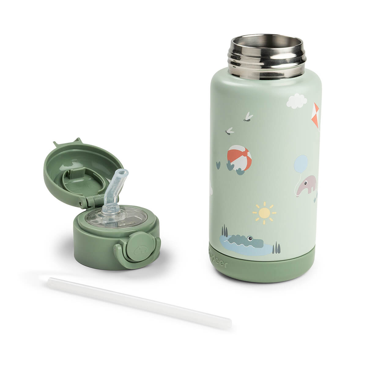 Insulated straw bottle - Playground - Green - 340 ml