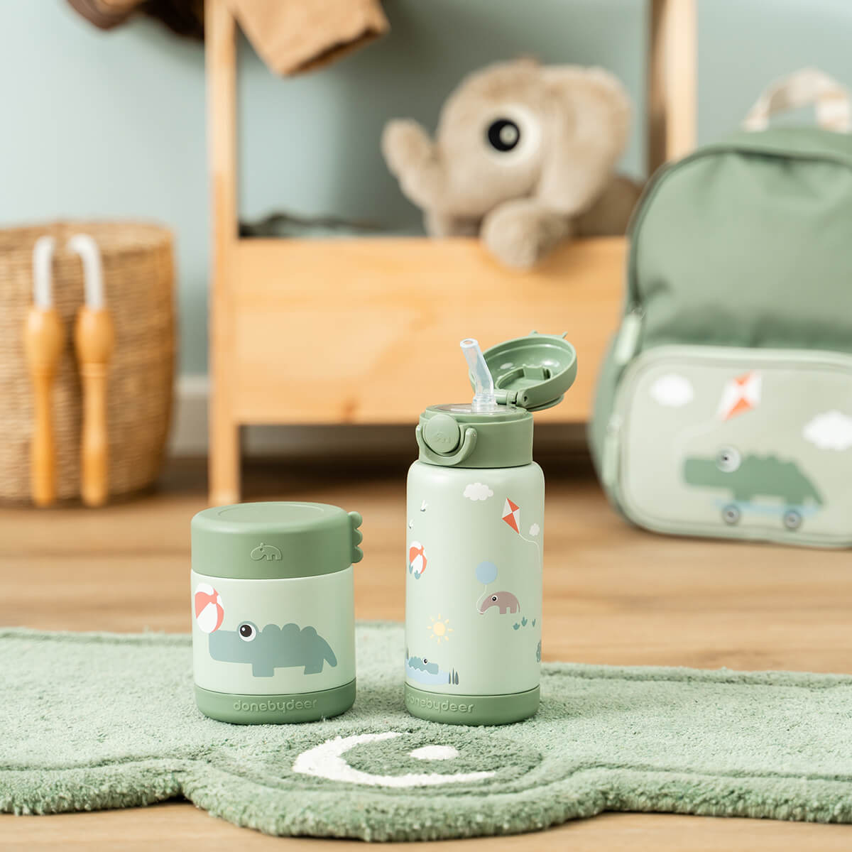 Insulated straw bottle - Playground - Green - 340 ml