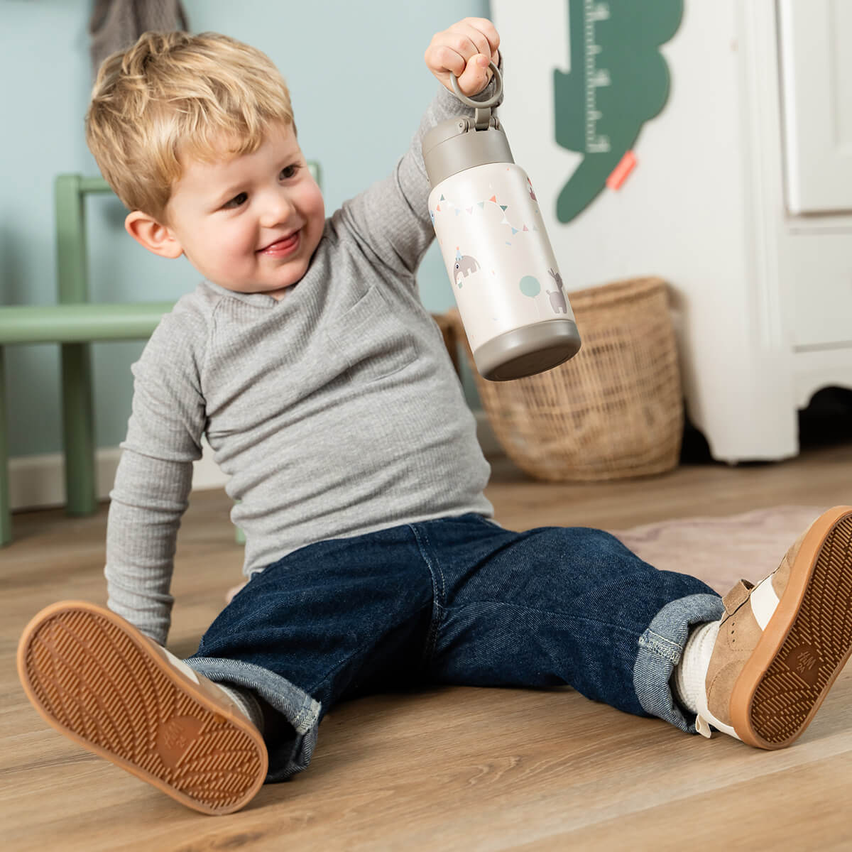 Insulated straw bottle - Playground - Green - 340 ml