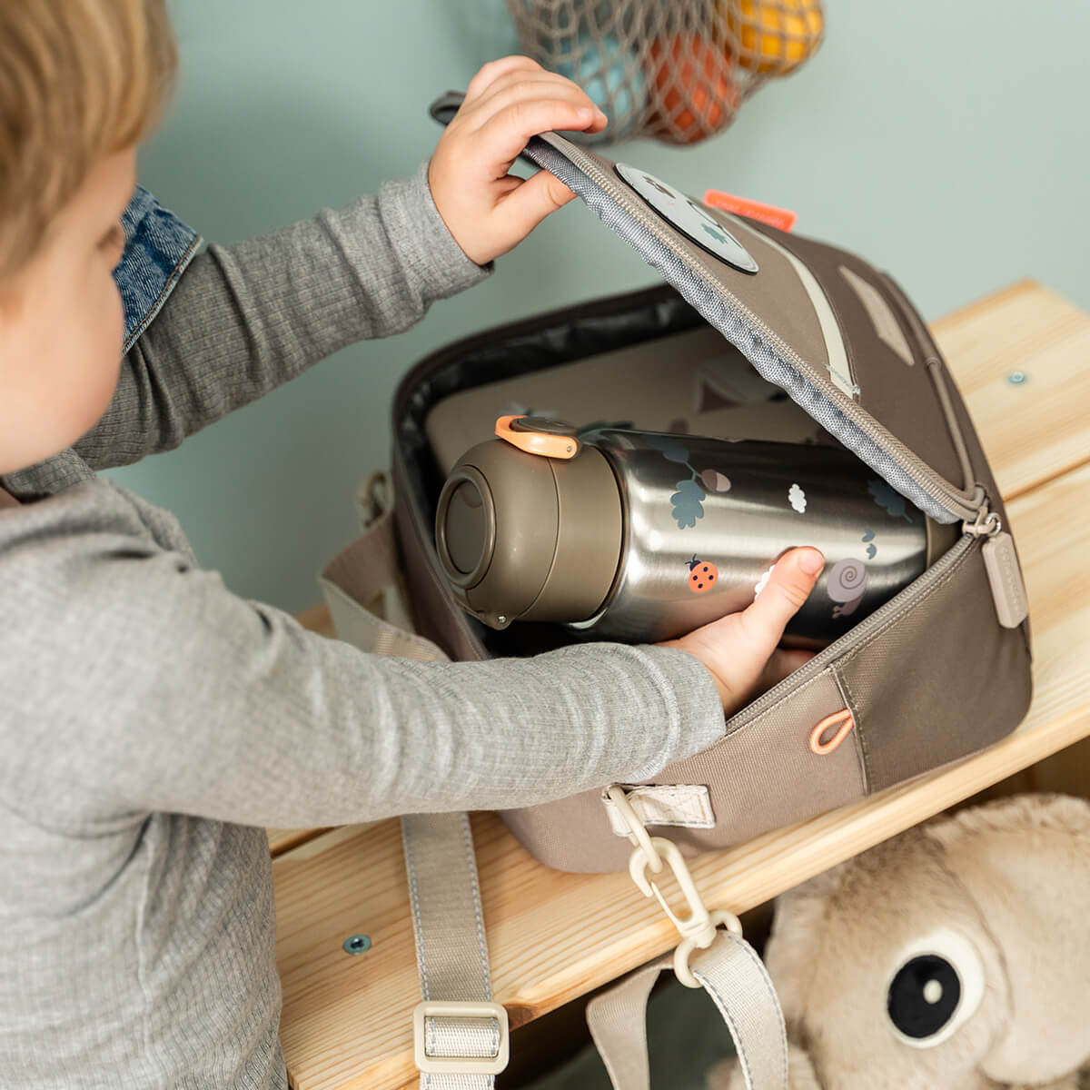 Insulated straw bottle - Tiny trails - Sand - 340 ml