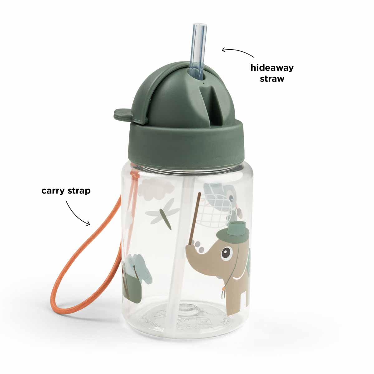 Straw bottle - Tiny trails - Green - 280 ml