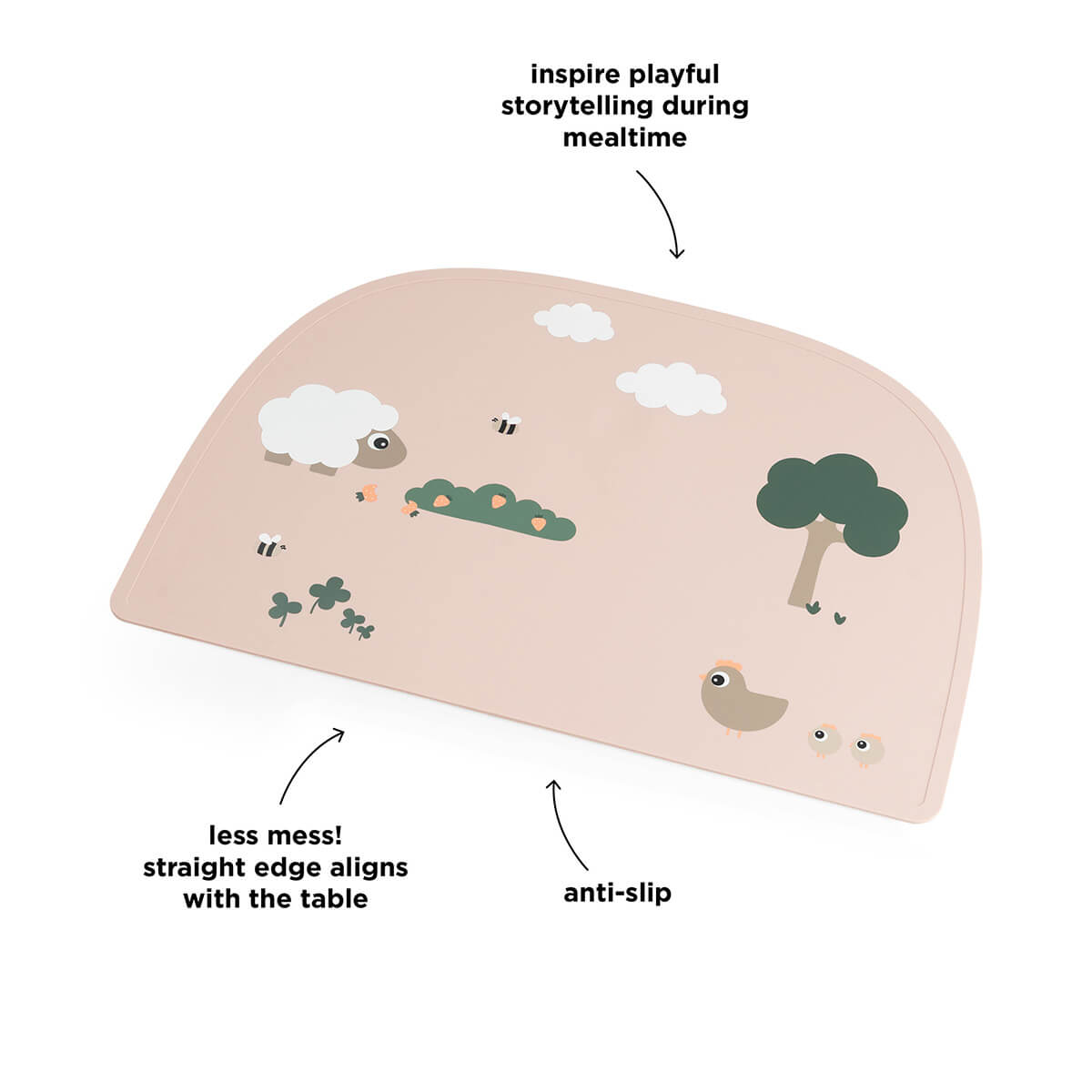 Silicone placemat - Tiny farm - Powder