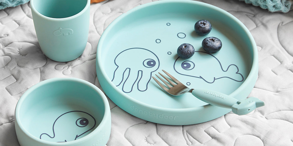 Baby blue dinner set best sale