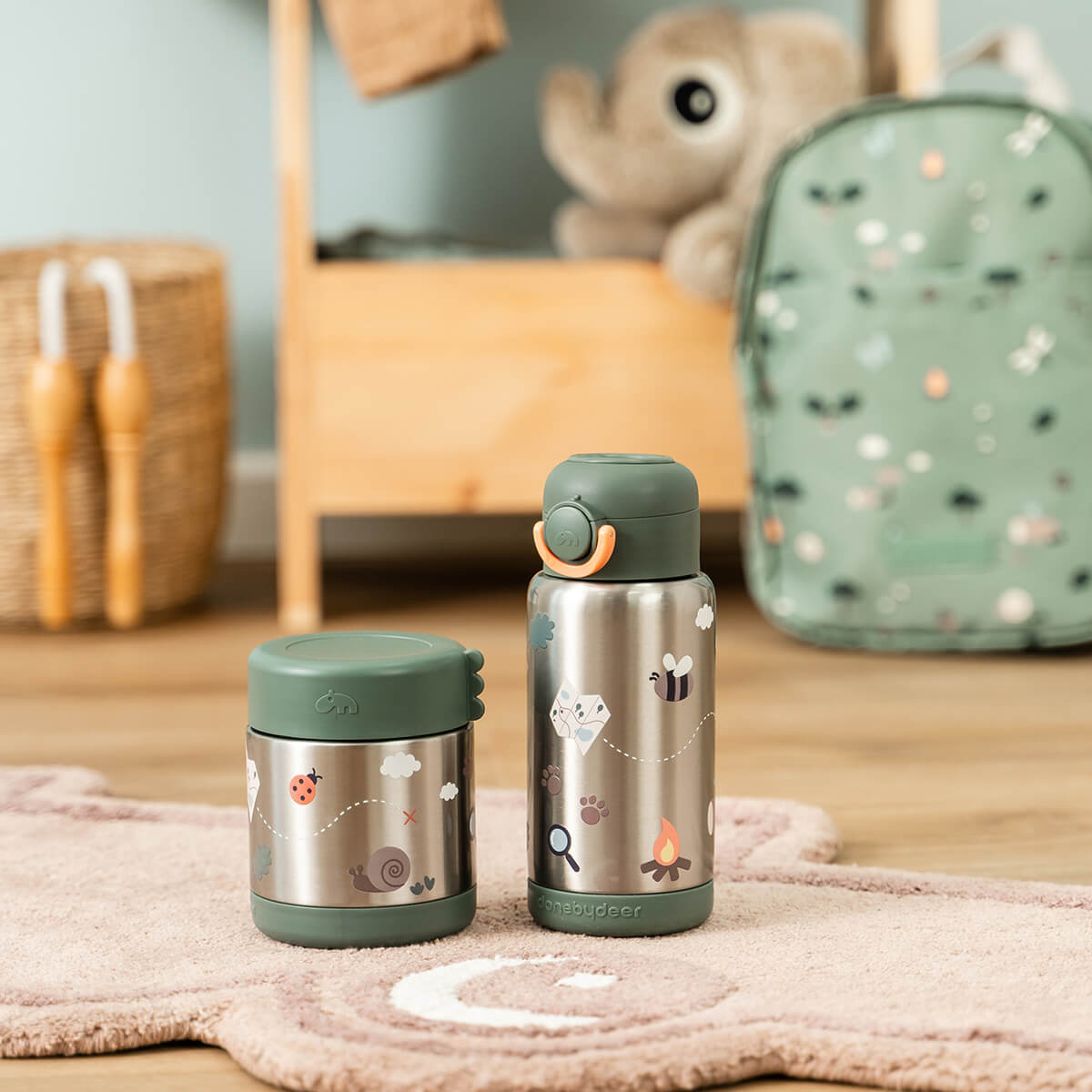 Insulated food jar - Tiny trails - Green - 300 ml