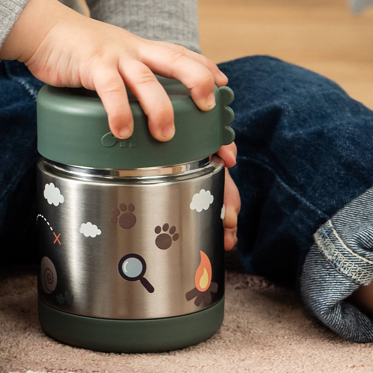 Insulated food jar - Tiny trails - Green - 300 ml