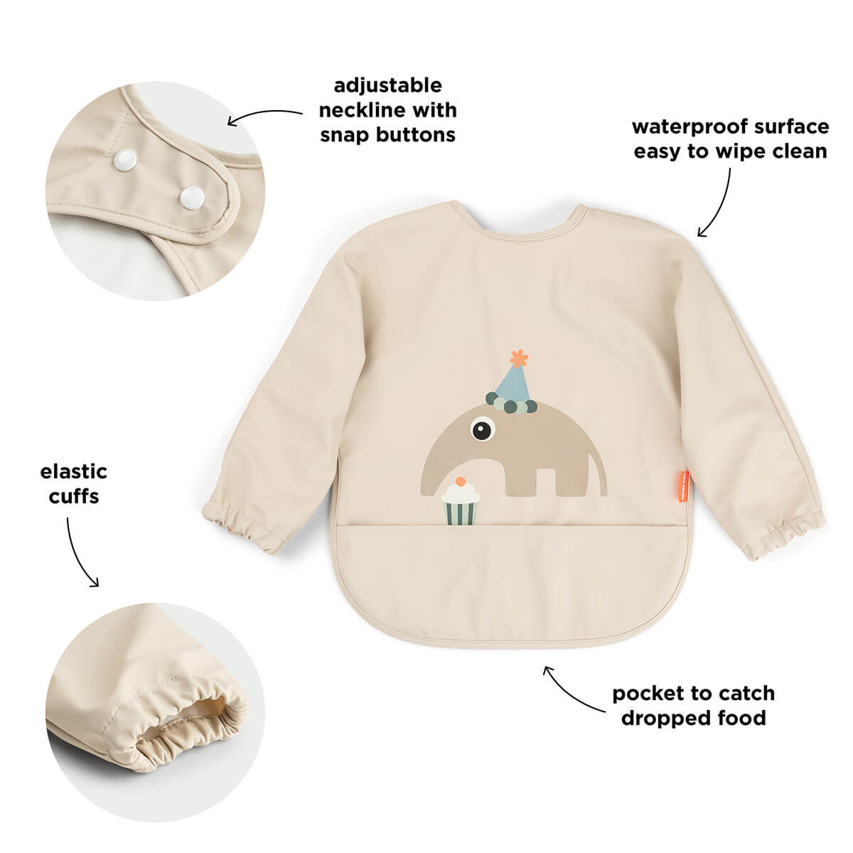 Taschenlätzchen mit Ärmeln - Celebration - Sand