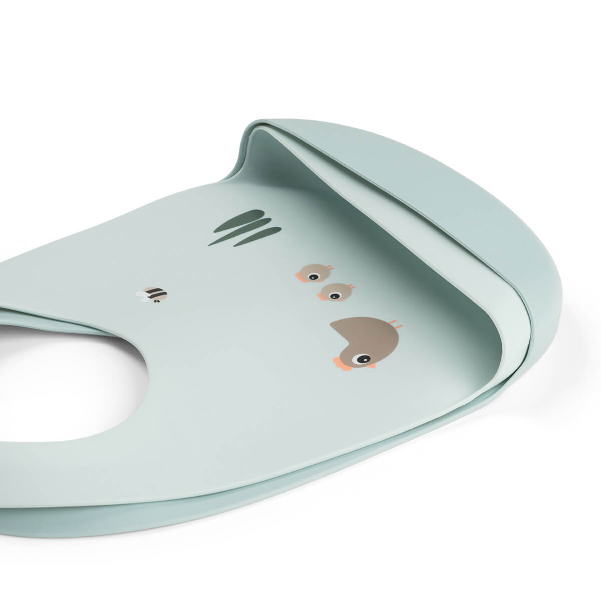 Silicone bib 2-pack - Tiny farm - Blue