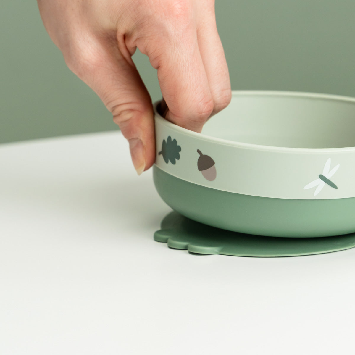 Foodie dinner set w/360° cup - Tiny trails - Green