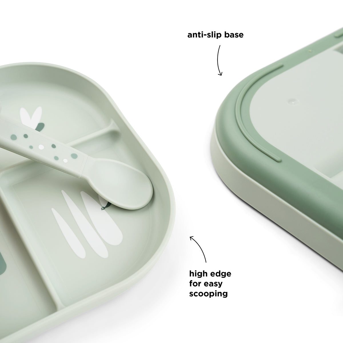 Foodie compartment plate set - Croco - Green