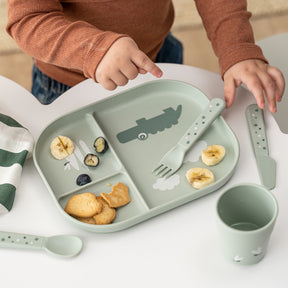 Foodie compartment plate set - Croco - Green