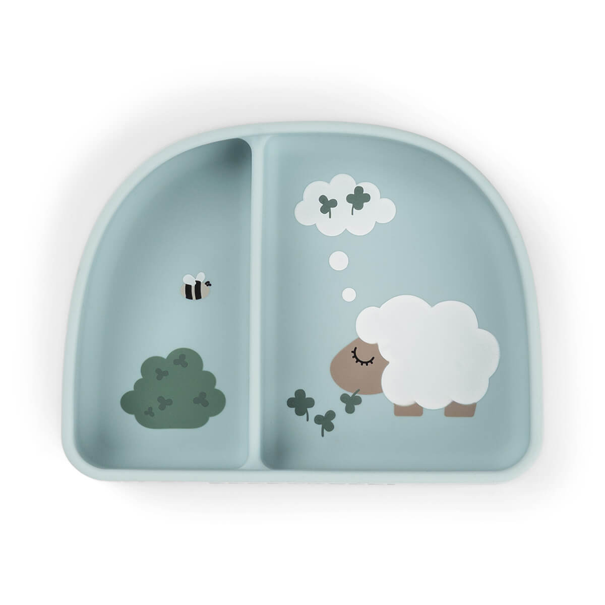 Stick&Stay compartment bowl - Tiny farm - Blue