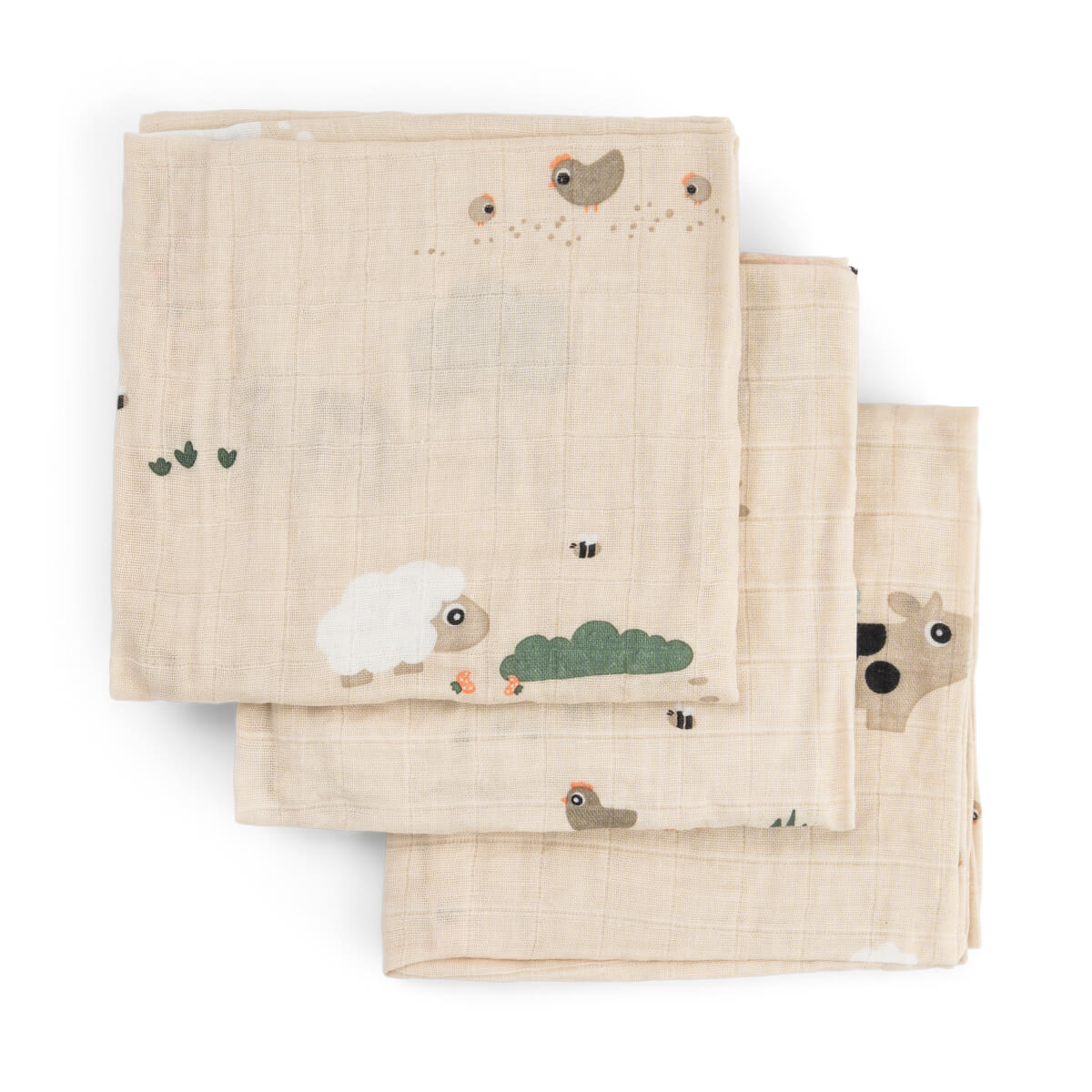 Windeltuch 3er-Pack – Tiny farm – Sand