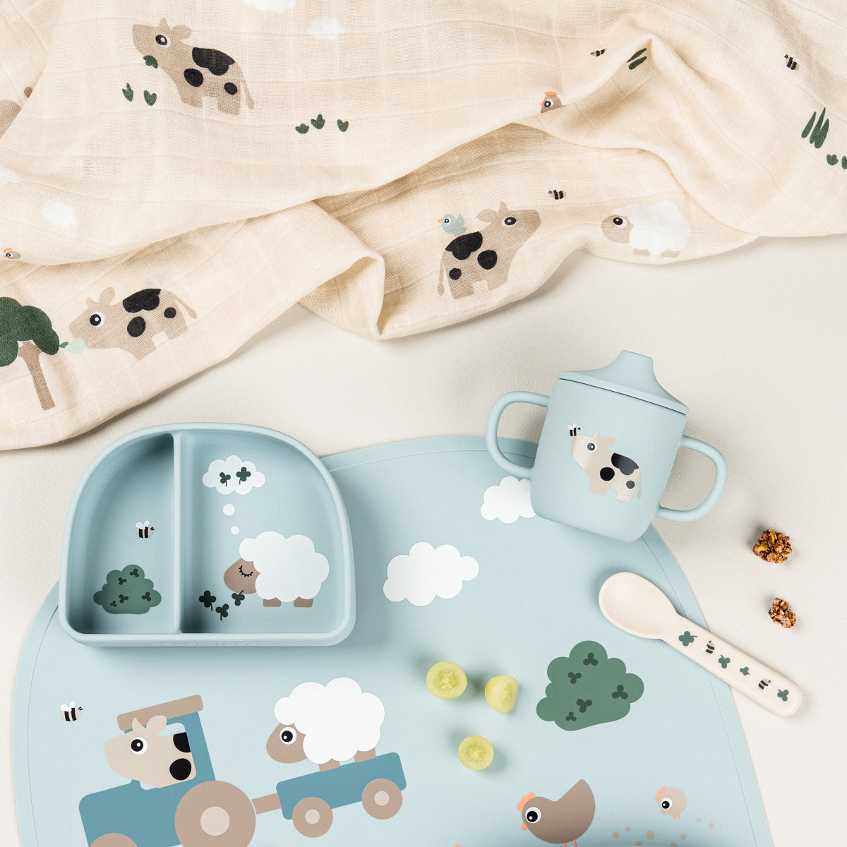 Windeltuch 3er-Pack – Tiny farm – Sand
