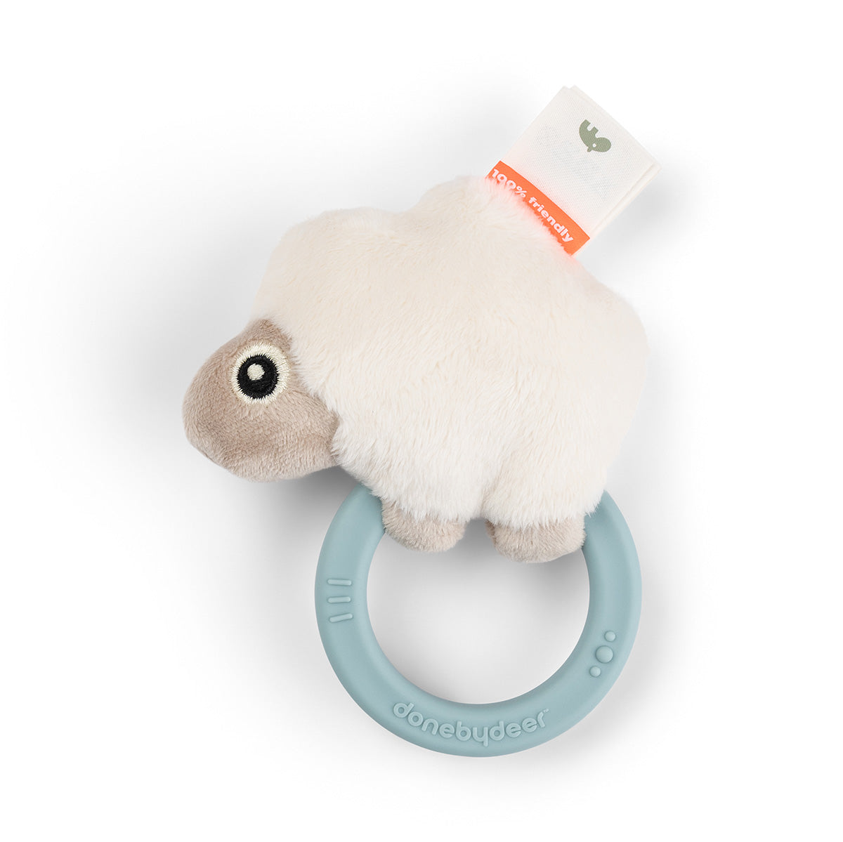 Sensory rattle w/teether - Sheepy - Blue – Shop at Done by Deer ...