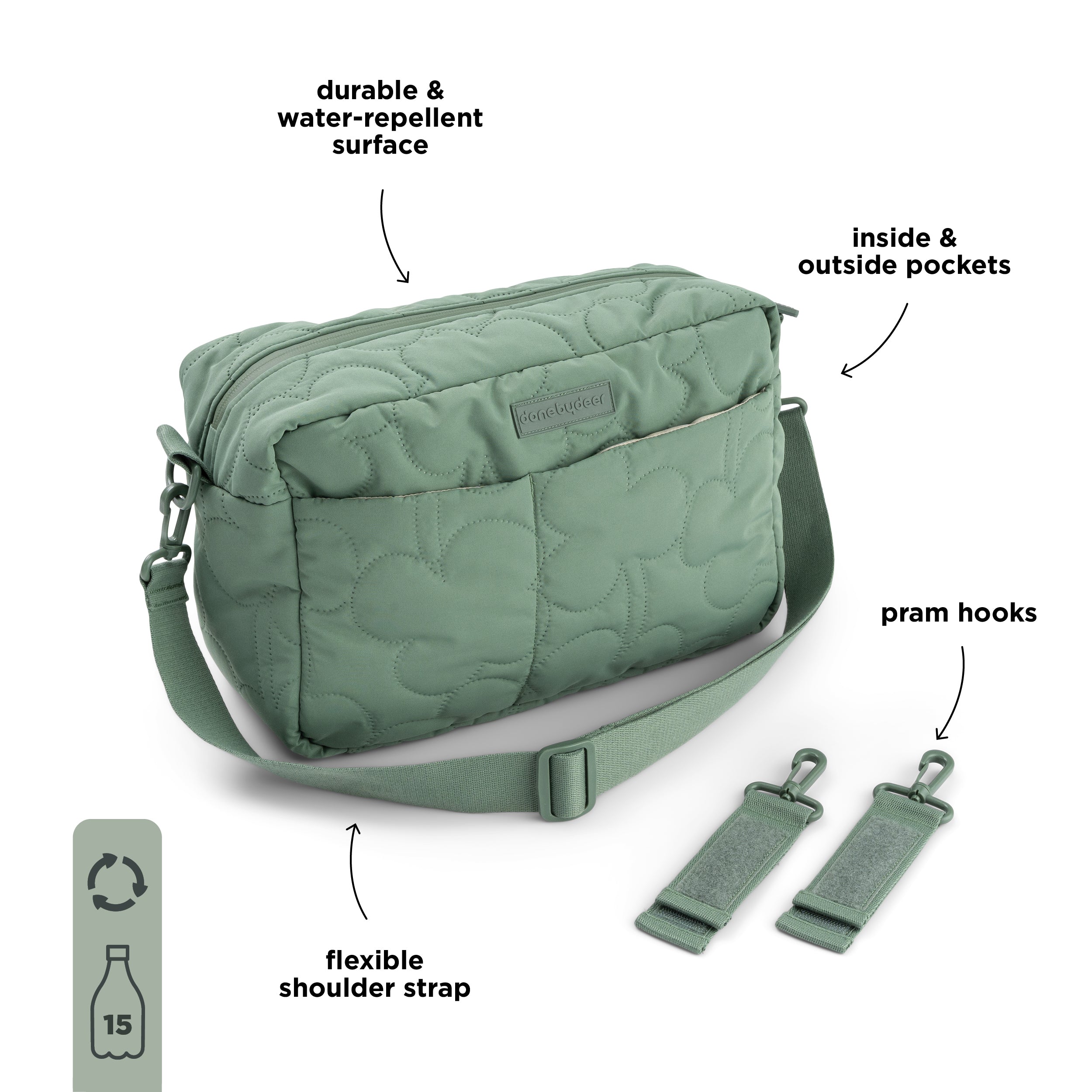 Quilted stroller bag - Green