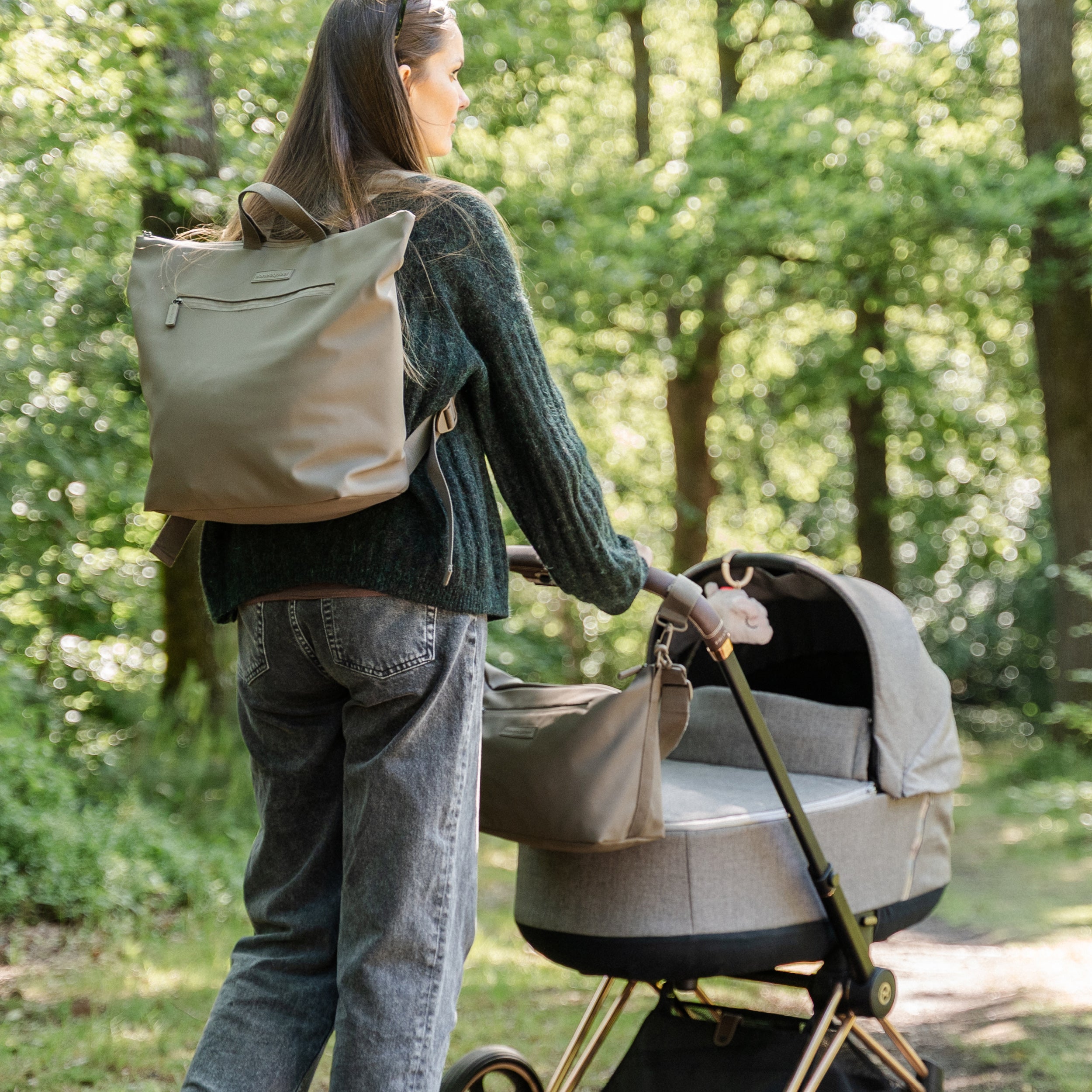 Sac à dos à langer - taupe