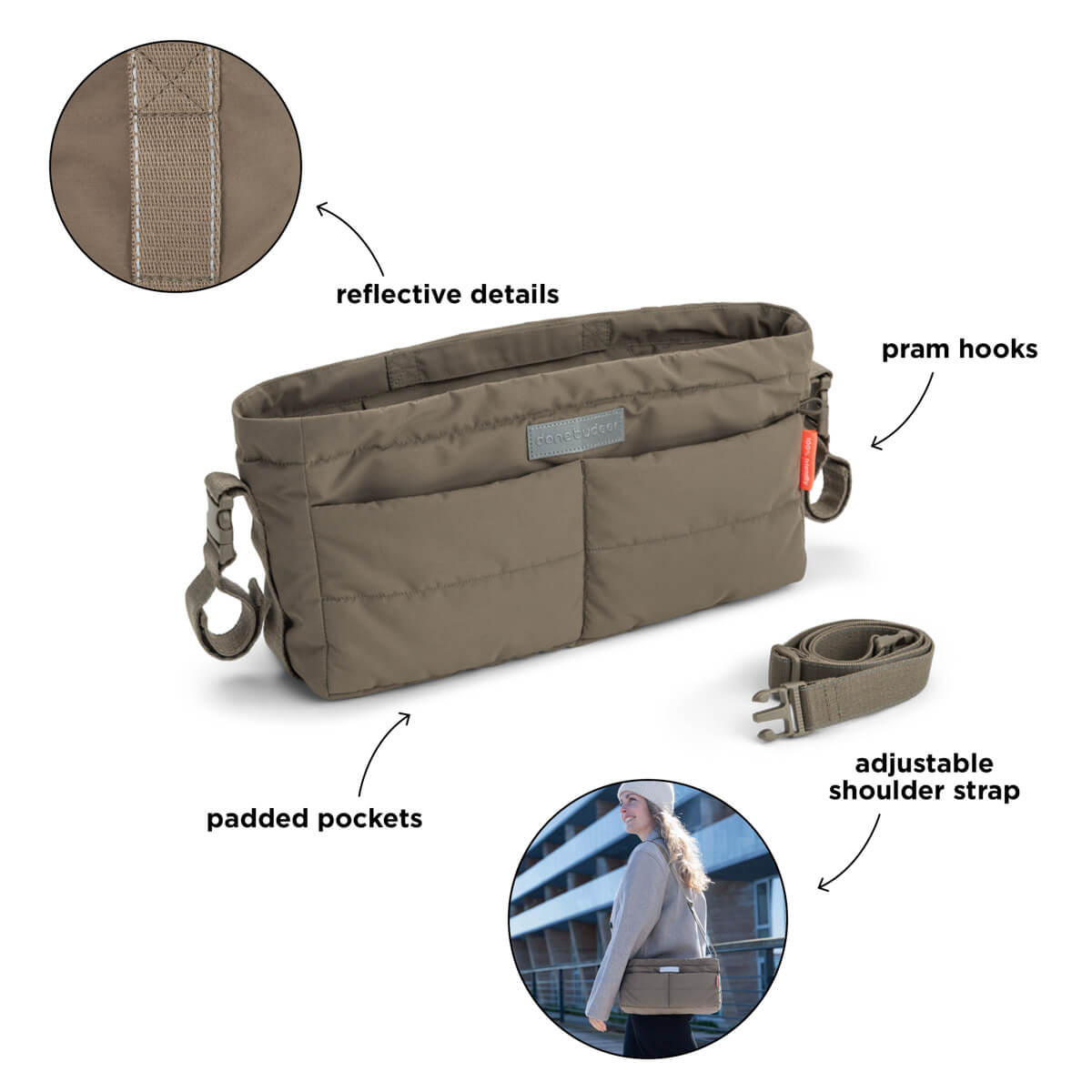 Stroller organiser - Taupe