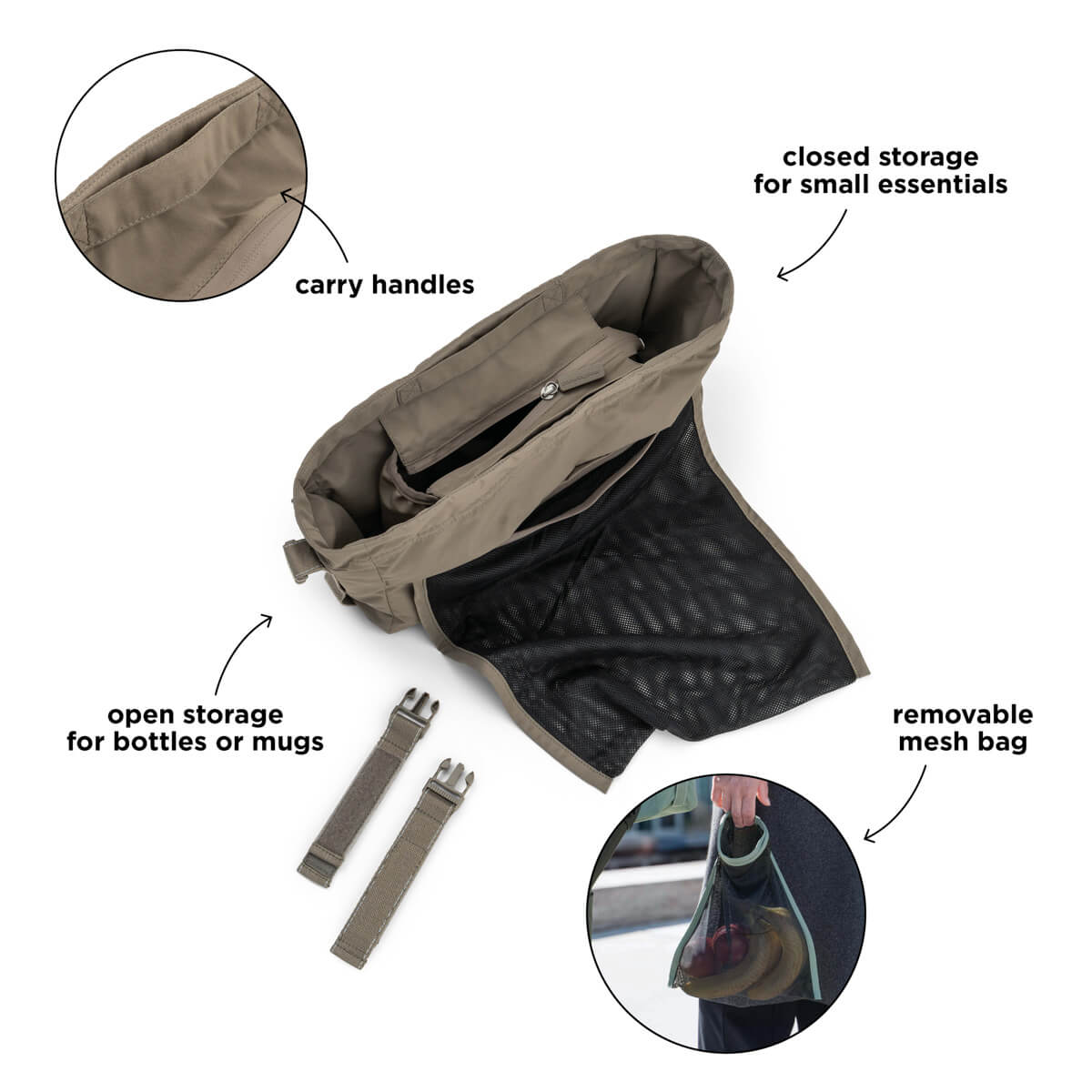 Stroller organiser - Taupe
