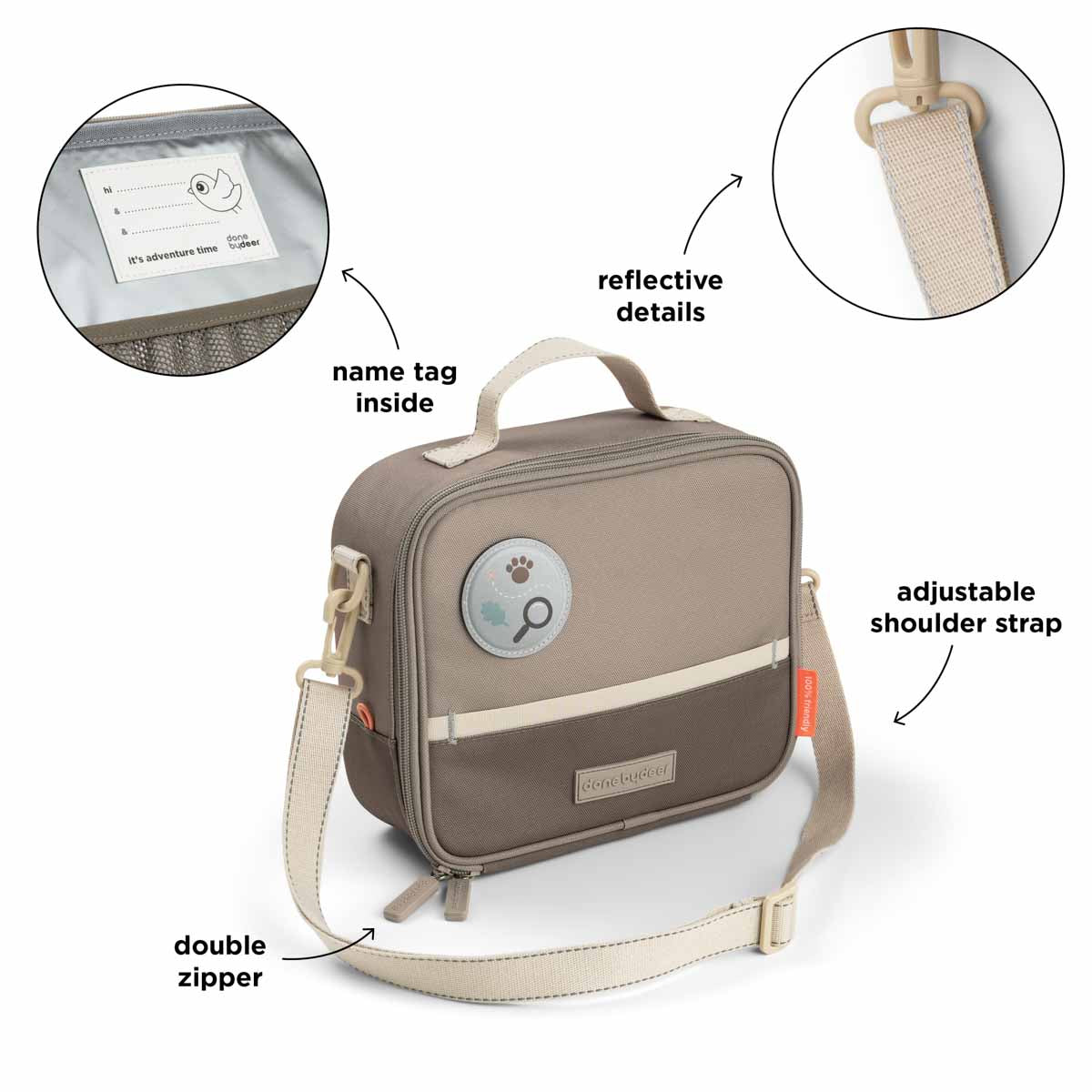 Insulated lunch bag - Tiny trails - Sand - 4 L