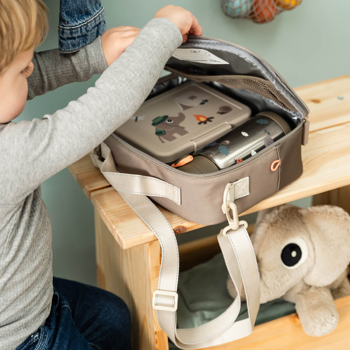 Insulated lunch bag - Tiny trails - Sand - 4 L