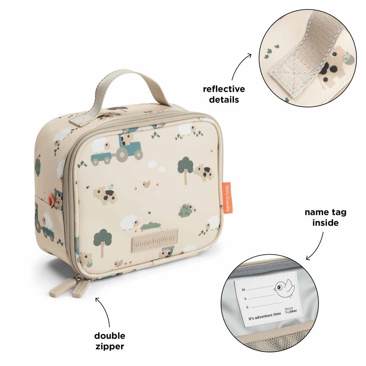 Tiny insulated lunch bag - Tiny farm - Sand - 2,8 L