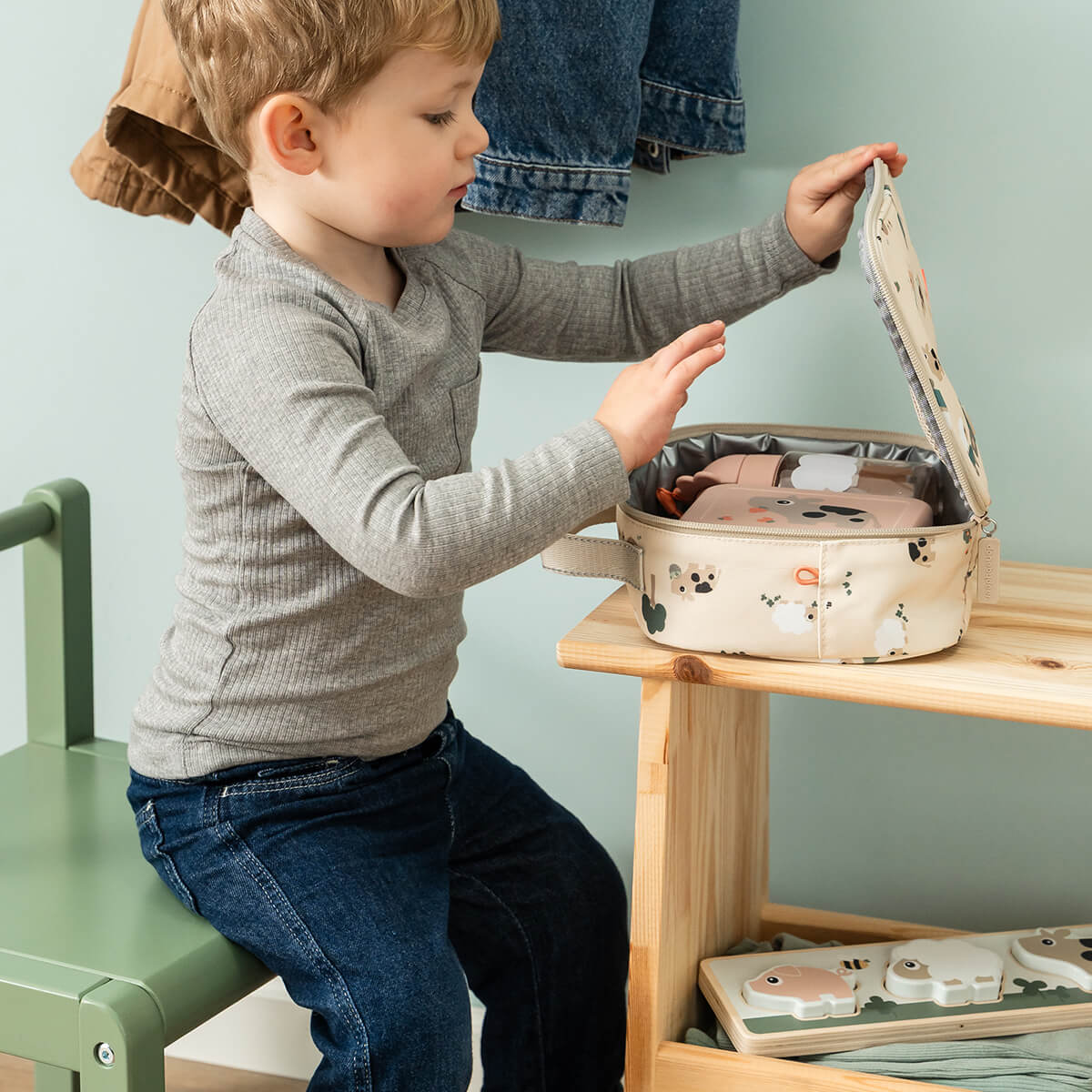 Tiny insulated lunch bag - Tiny farm - Sand - 2,8 L