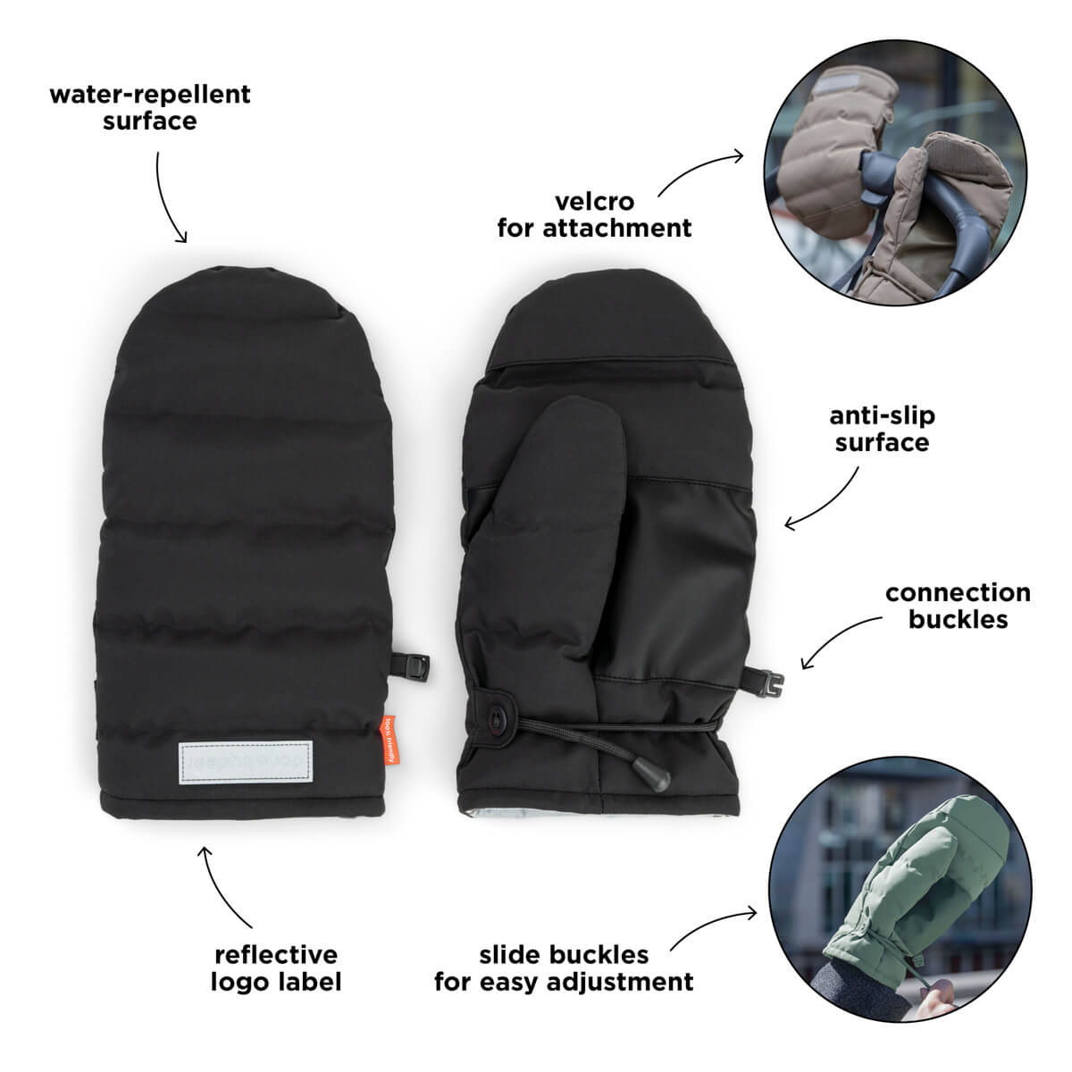 Stroller mittens - Black