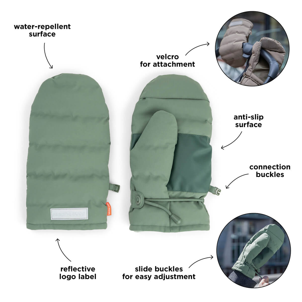 Stroller mittens - Green