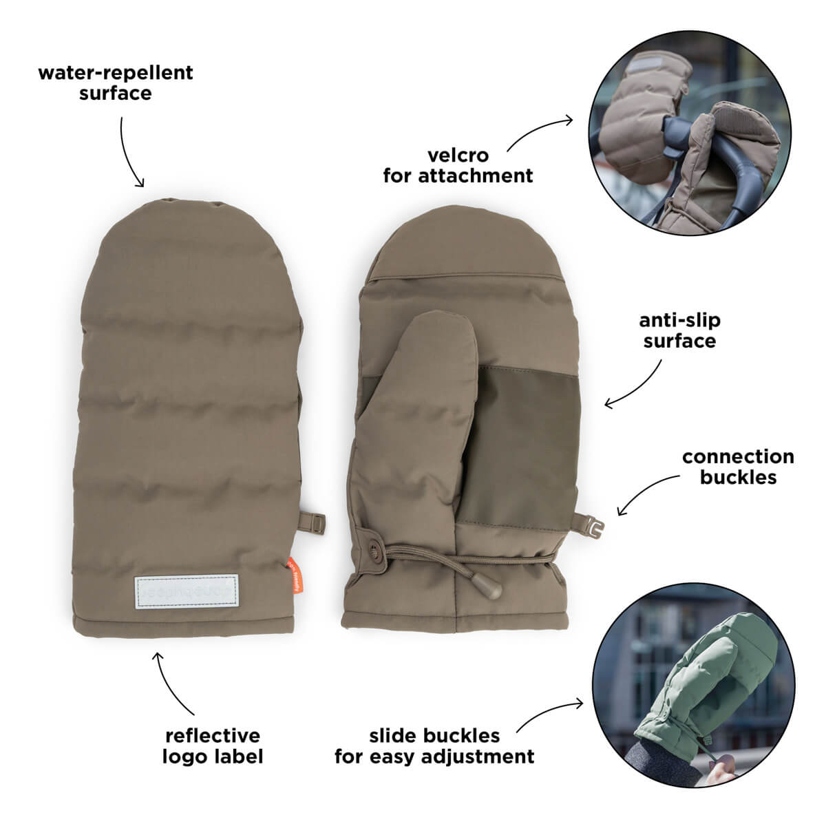 Stroller mittens - Taupe