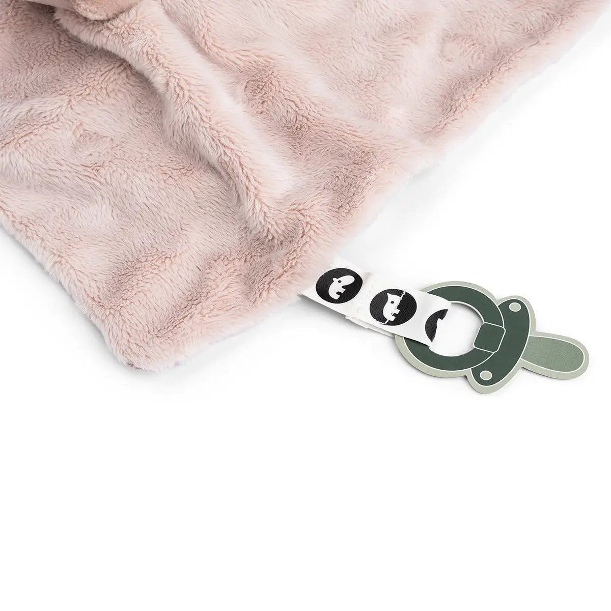 Doudou plat attache-sucette - Pigee - Rose