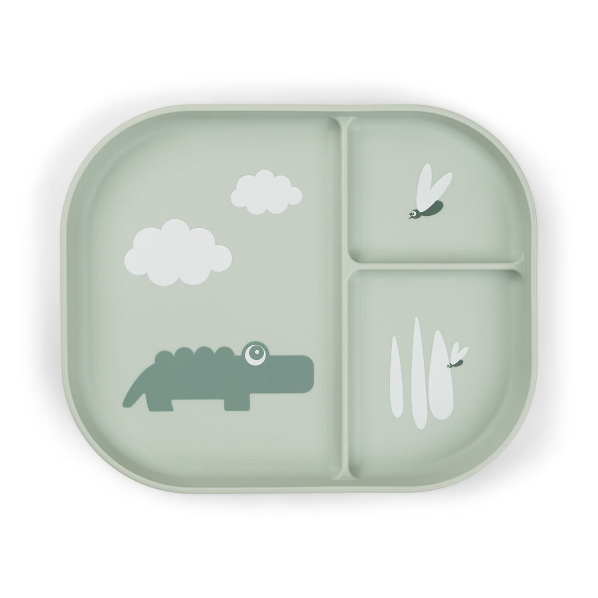 Foodie compartment plate - Croco - Green