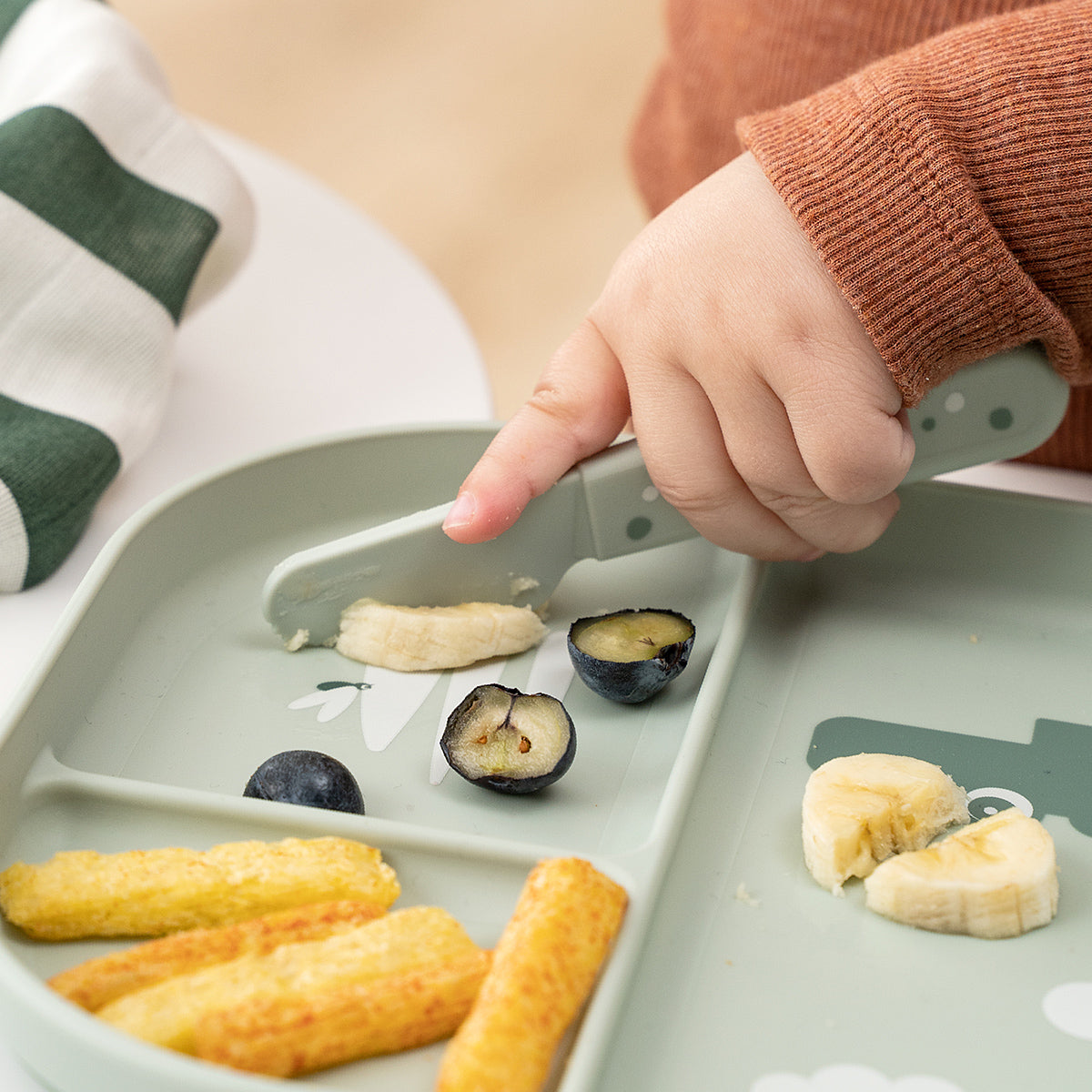 Foodie cutlery set - Happy dots - Green