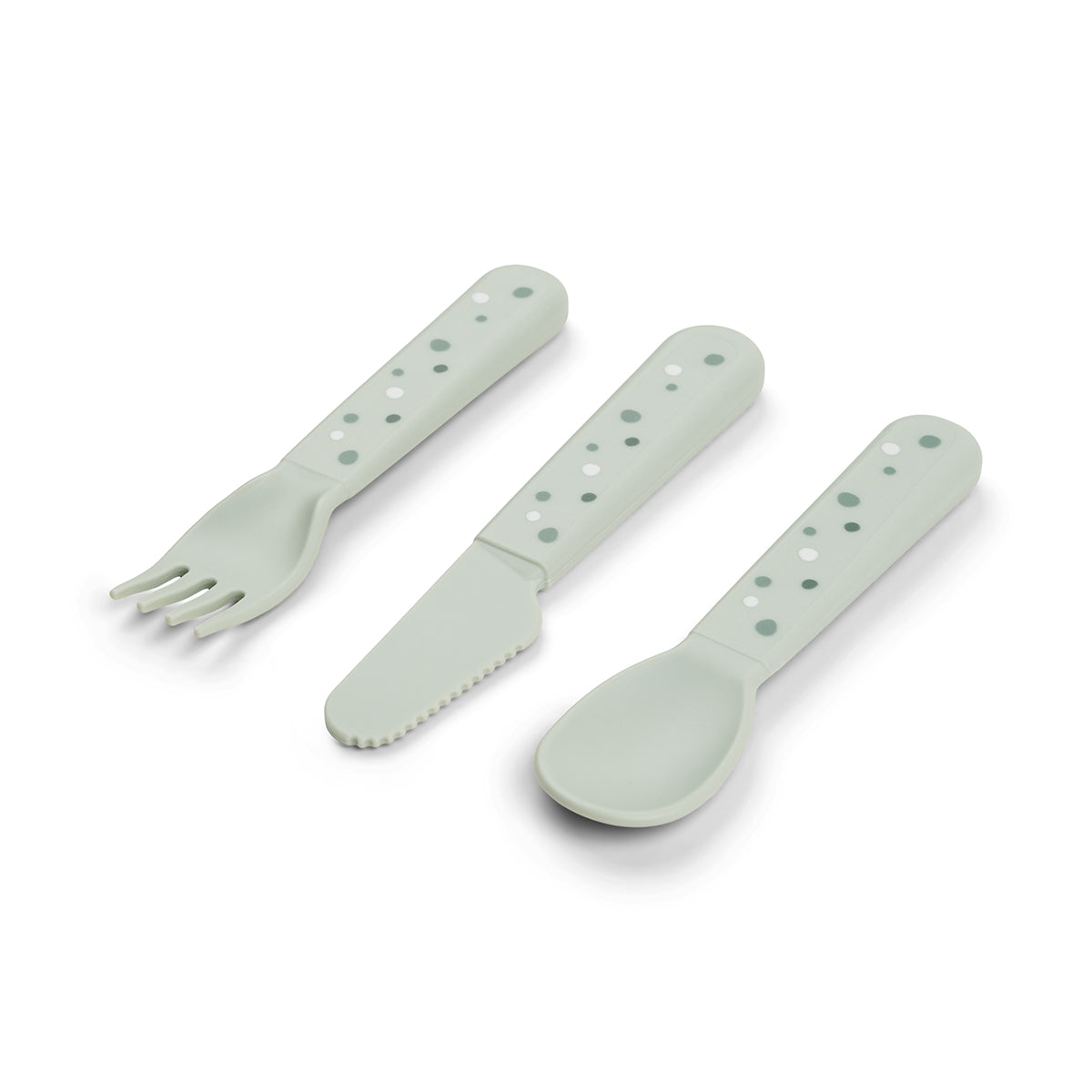 Foodie cutlery set - Happy dots - Green