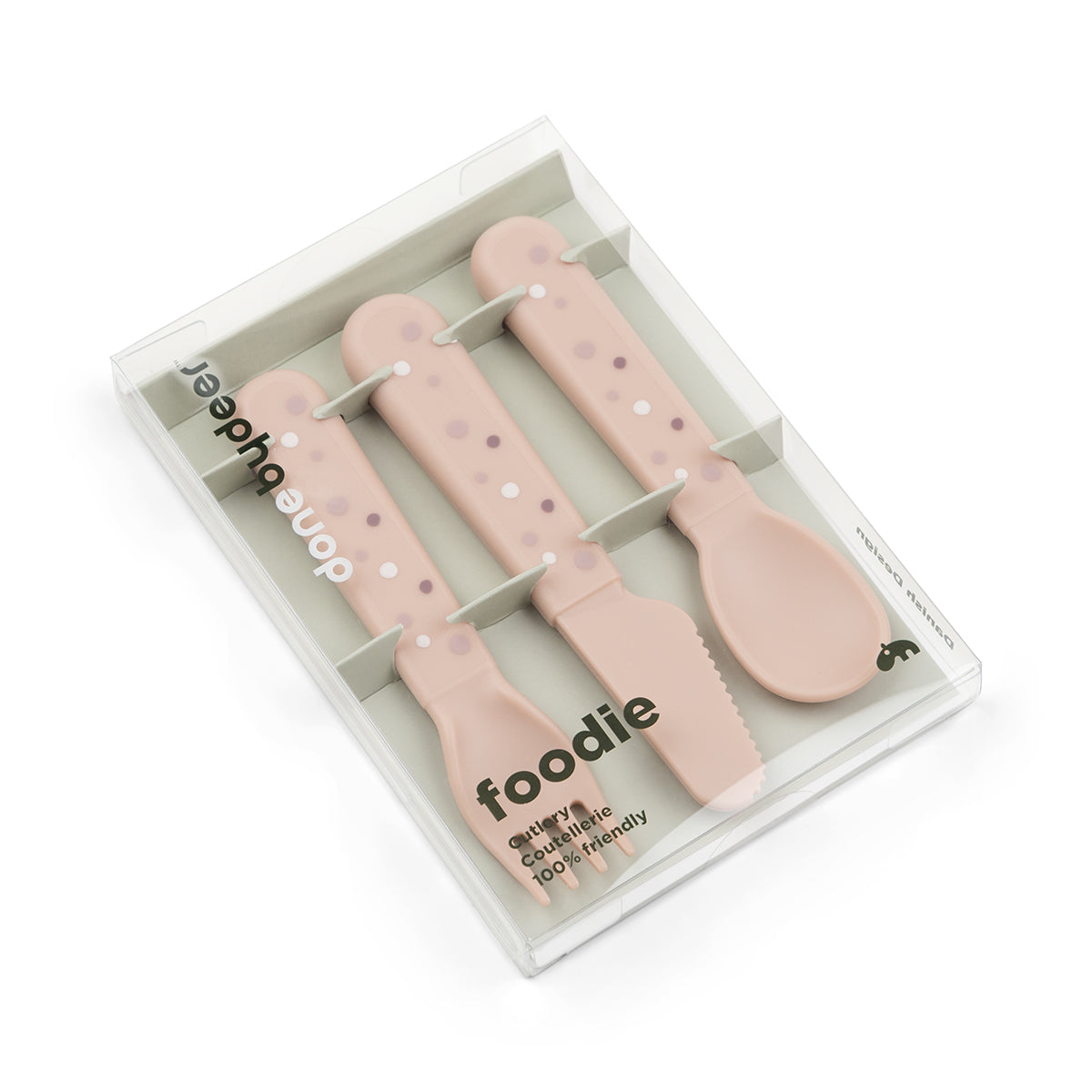 Foodie cutlery set - Happy dots - Powder