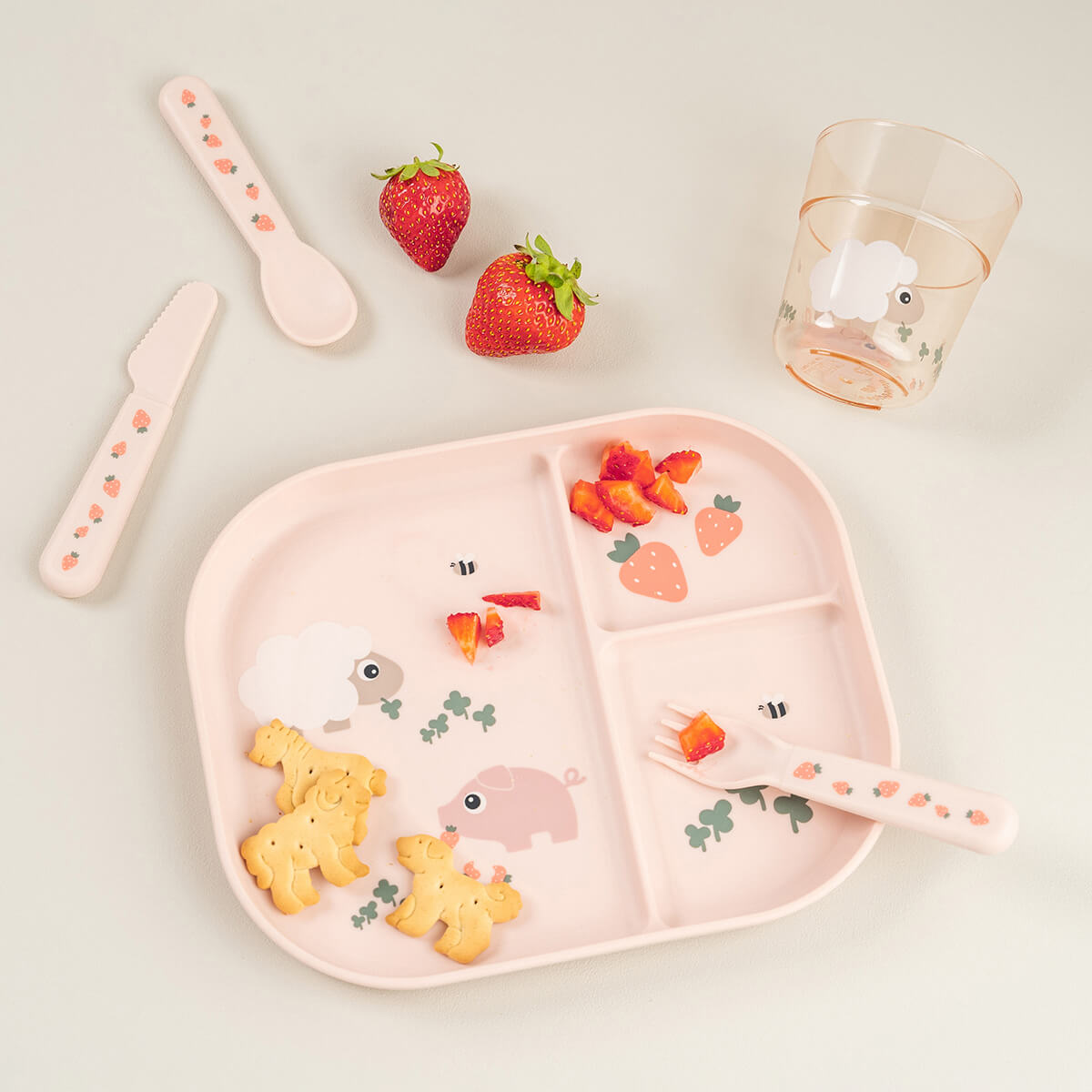 Foodie cutlery set - Tiny farm - Powder