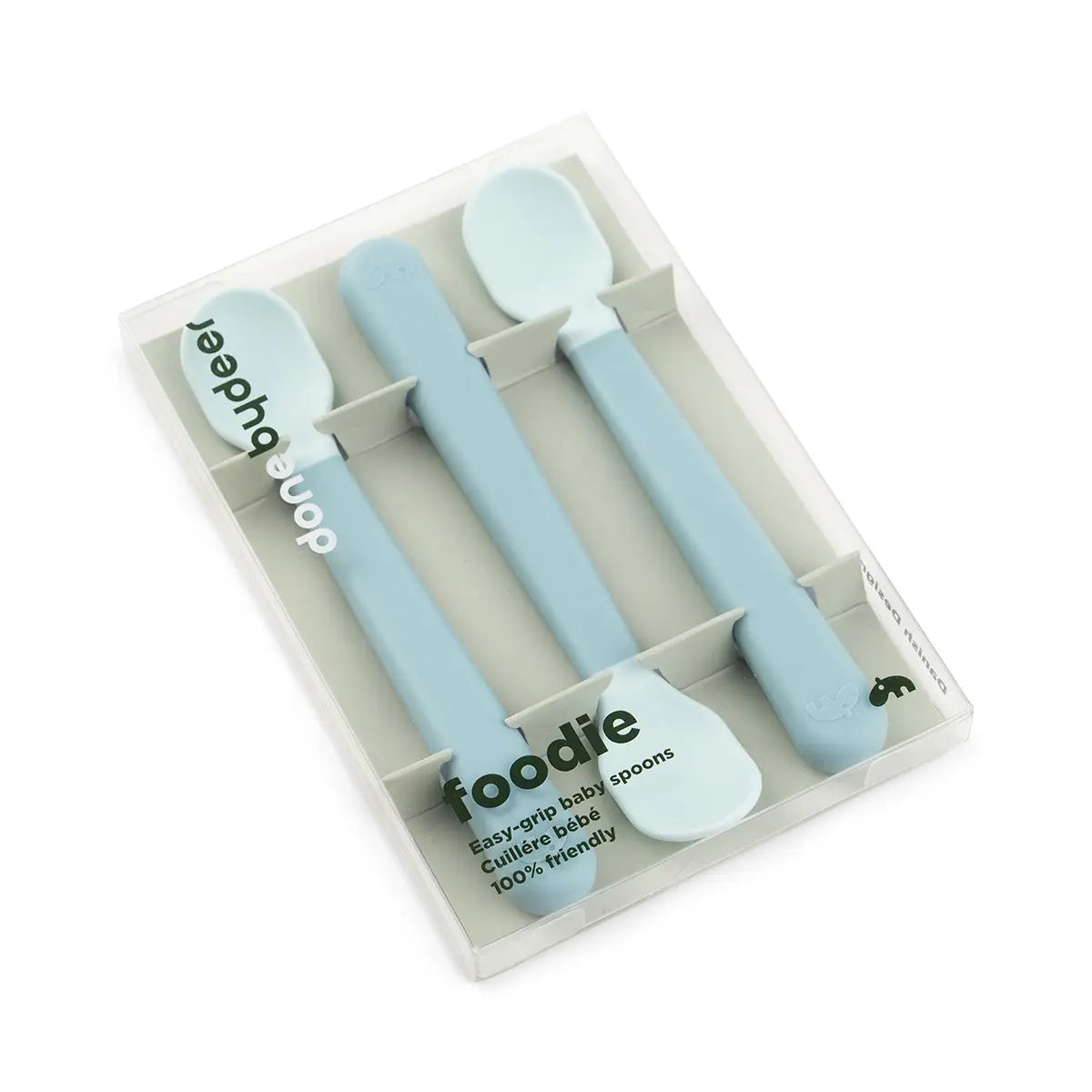 Foodie easy-grip baby spoon 3-pack - Blue