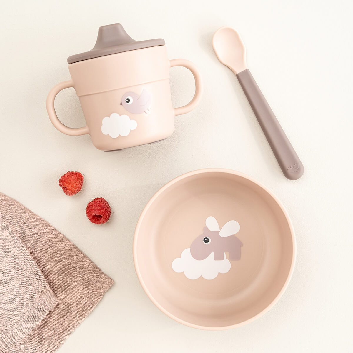 Foodie first meal set - Happy clouds - Powder