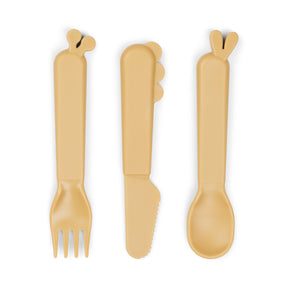 Kiddish cutlery set - Deer friends - Mustard
