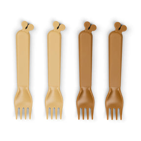 Kiddish fork 4-pack - Raffi - Mustard