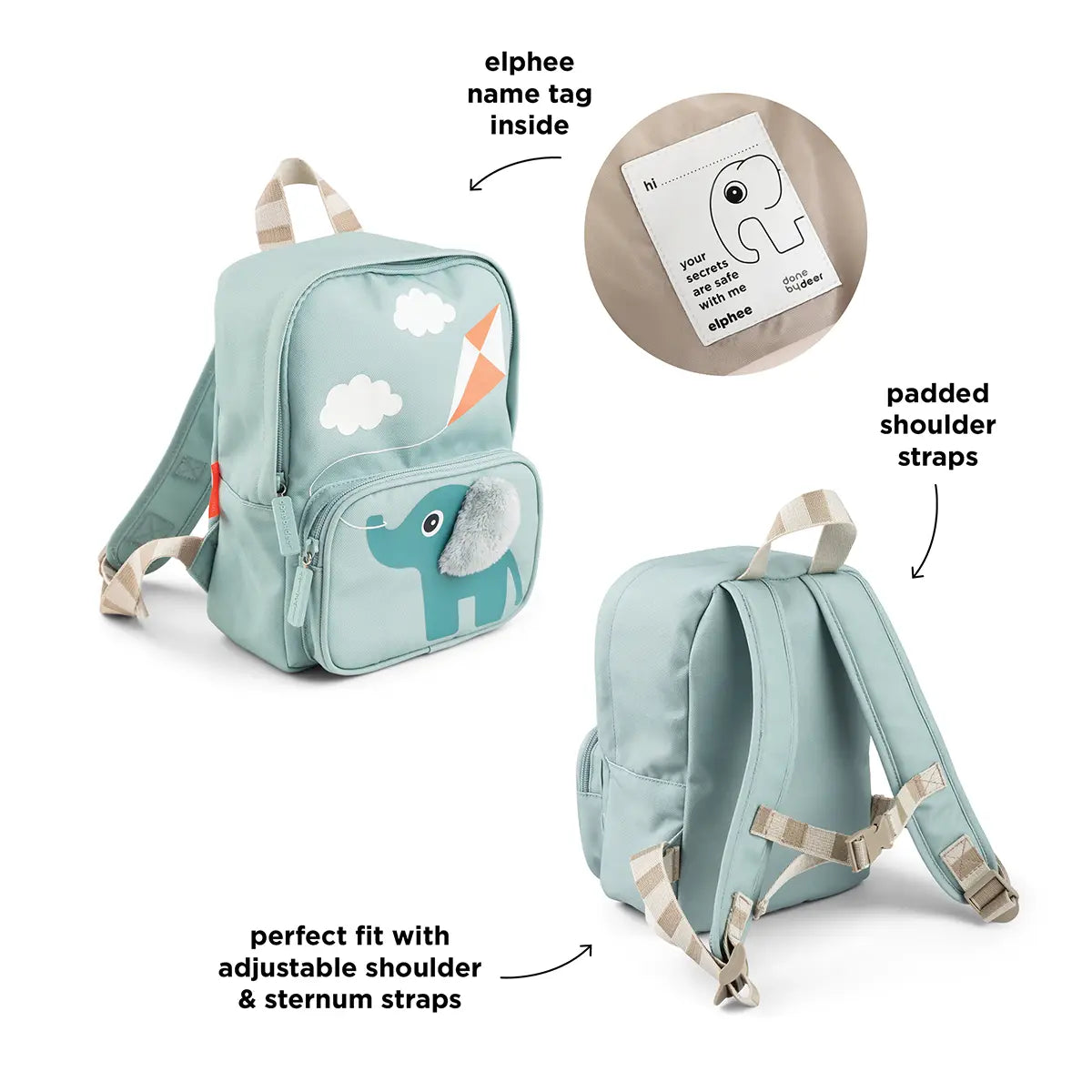 Kids canvas backpack - Elphee - Blue