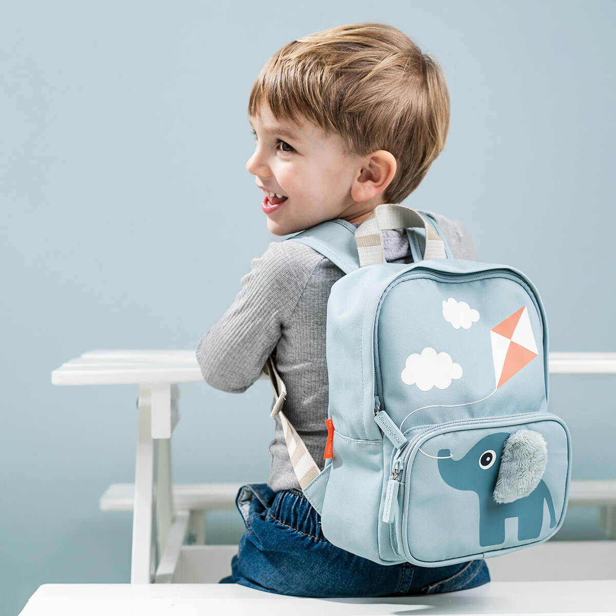 Kids canvas backpack Elphee Blue Shop at Done by Deer official webshop