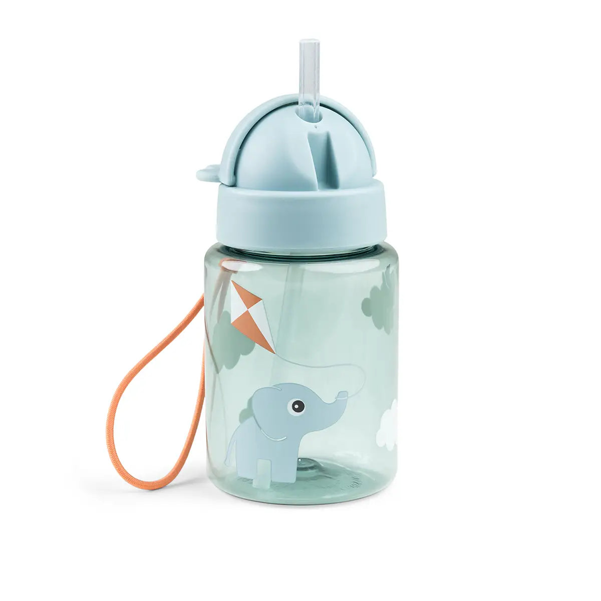 Lunch & snack box w/straw bottle - Playground - Blue